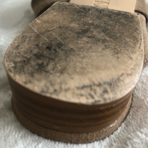 Beige suede 1 inch heel mules, bows, 39 - 8 - Picture 7 of 7